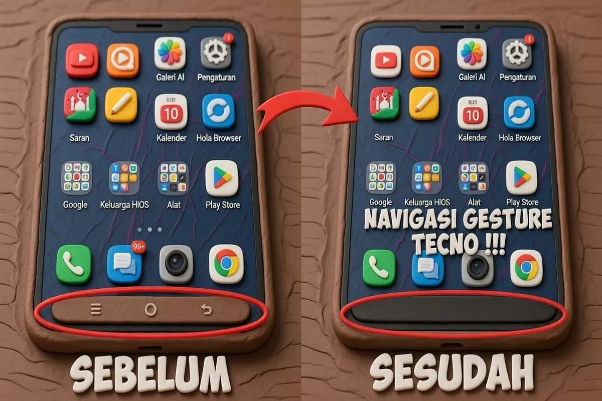 Ubah tampilan HP Tecno Anda jadi lebih luas! Simak panduan lengkap cara menghapus tombol navigasi dan beralih ke fitur navigasi gestur yang modern.
