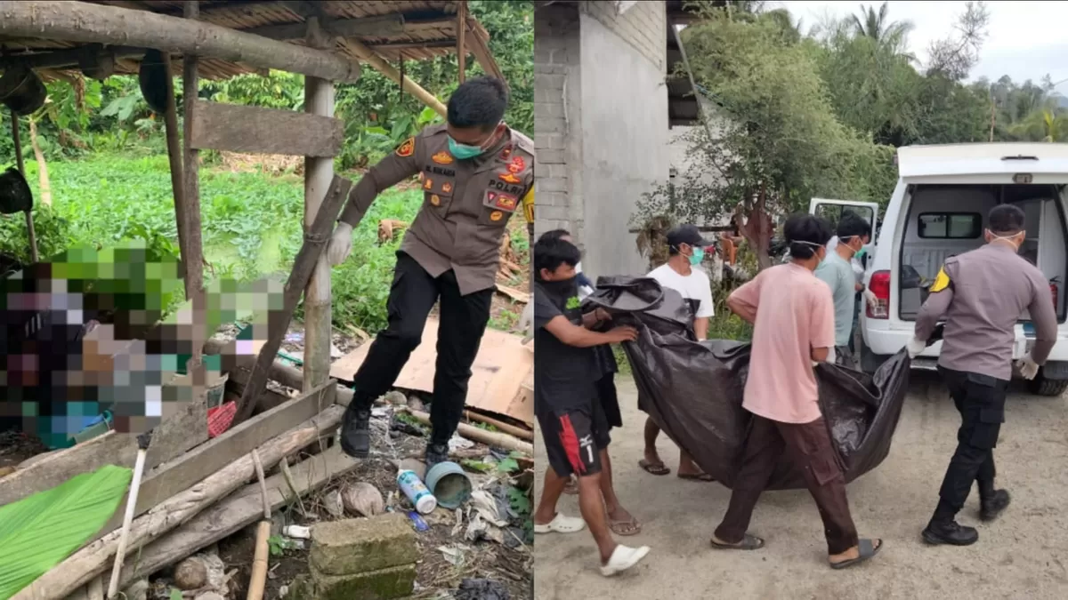 Warga Dusun Siantas Kasimbar geger temukan SM (58) membusuk di dapur. Polisi: tidak ada tanda kekerasan, rumah terkunci dari dalam.
