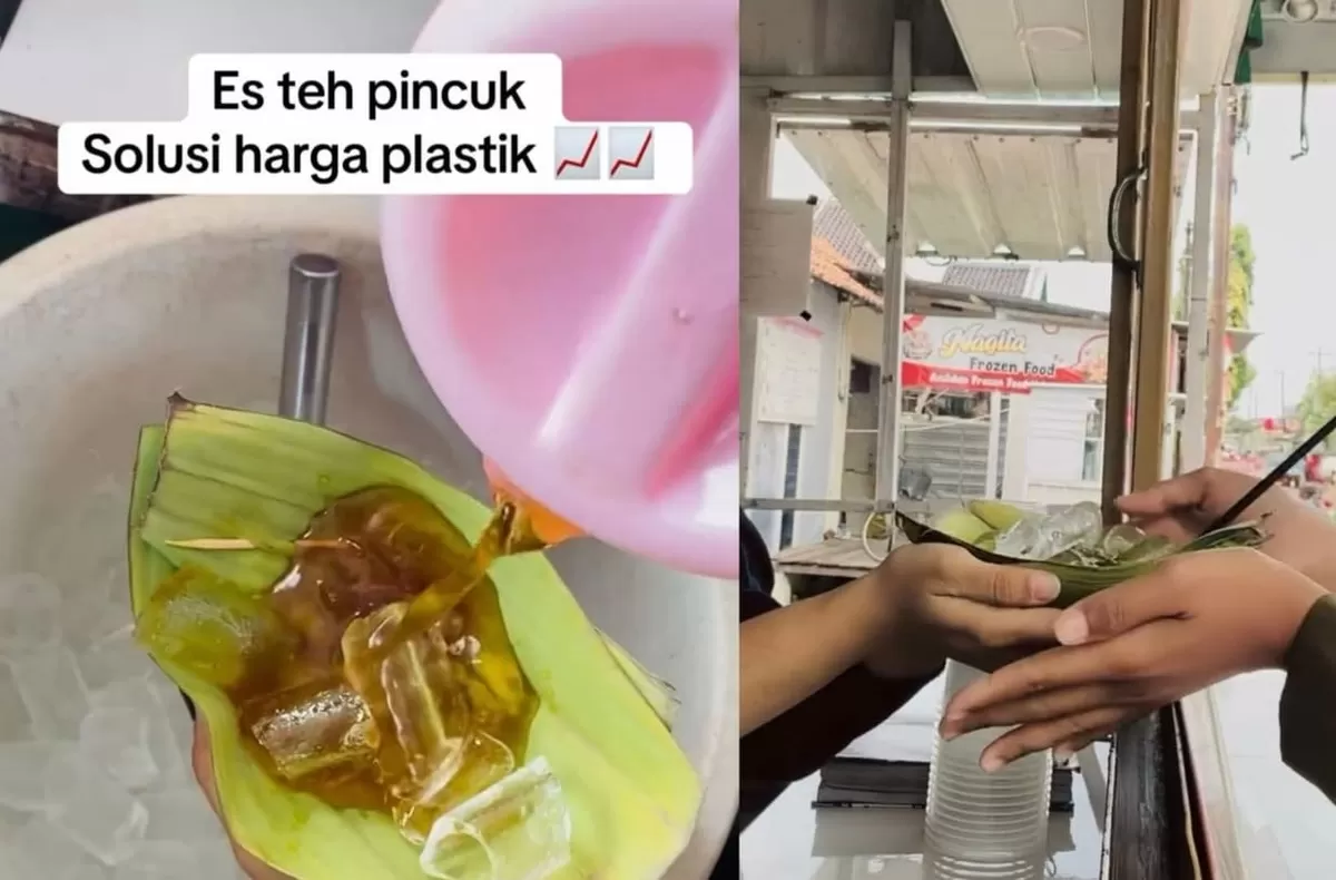 Harga plastik lagi "ngajak berantem". Pedagang es teh ini pilih balik ke cara alami pakai daun. Inovasi survival yang viral sekaligus ramah lingkungan.