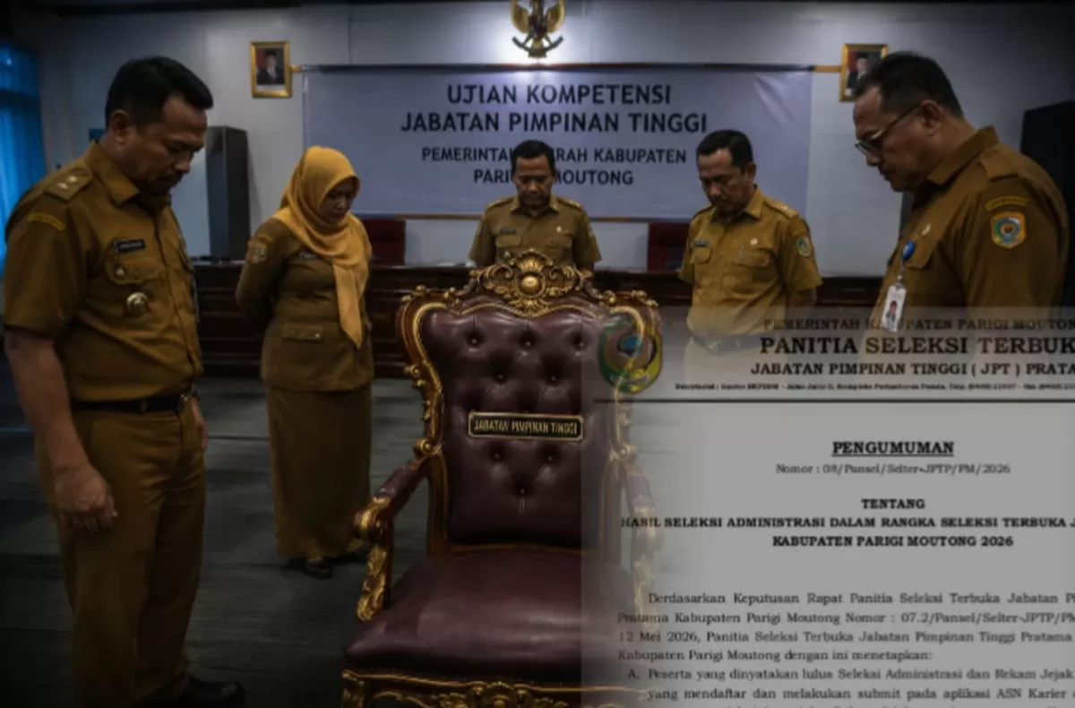 Panitia Seleksi JPT Pratama Parigi Moutong umumkan hasil administrasi 2026. Peserta lolos wajib ikut asesmen manajerial pada 16 Mei di Auditorium Kantor Bupati.