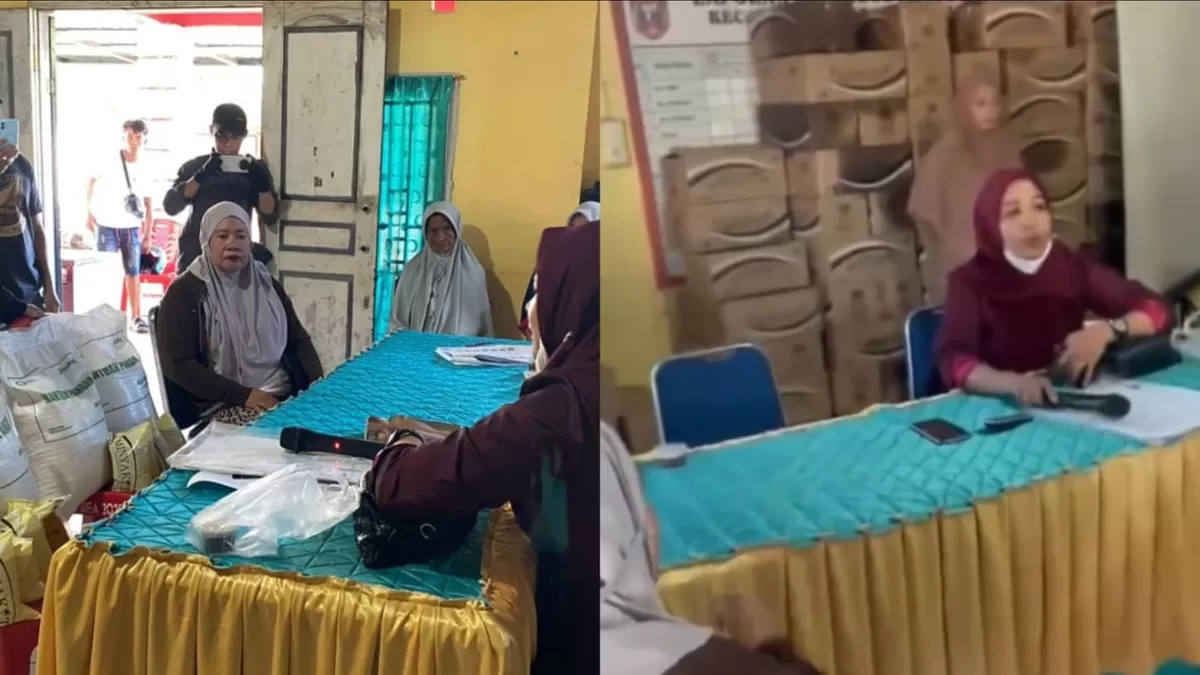 Pasangan suami istri di Polewali Mandar protes keras setelah bantuan pangan mereka dialihkan sepihak oleh kepala desa ke warga lain.