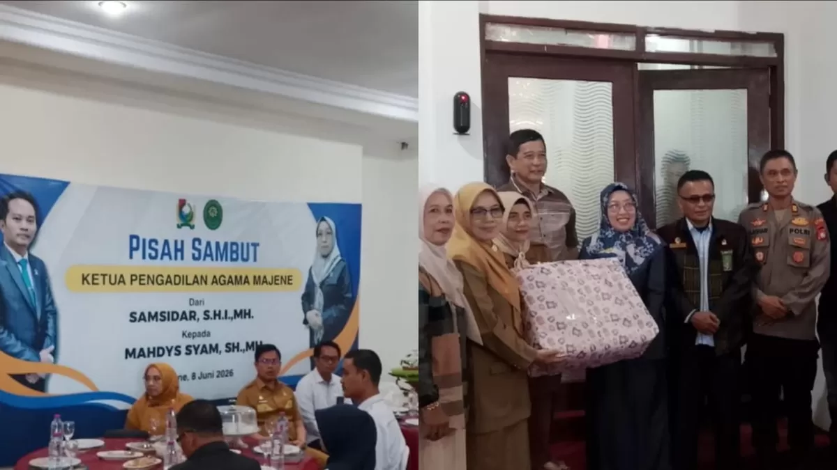 Bupati Majene Achmad Syukri Tammalele menyambut Ketua PA yang baru Mahdys Syam untuk memperkuat kolaborasi pelayanan hukum warga.