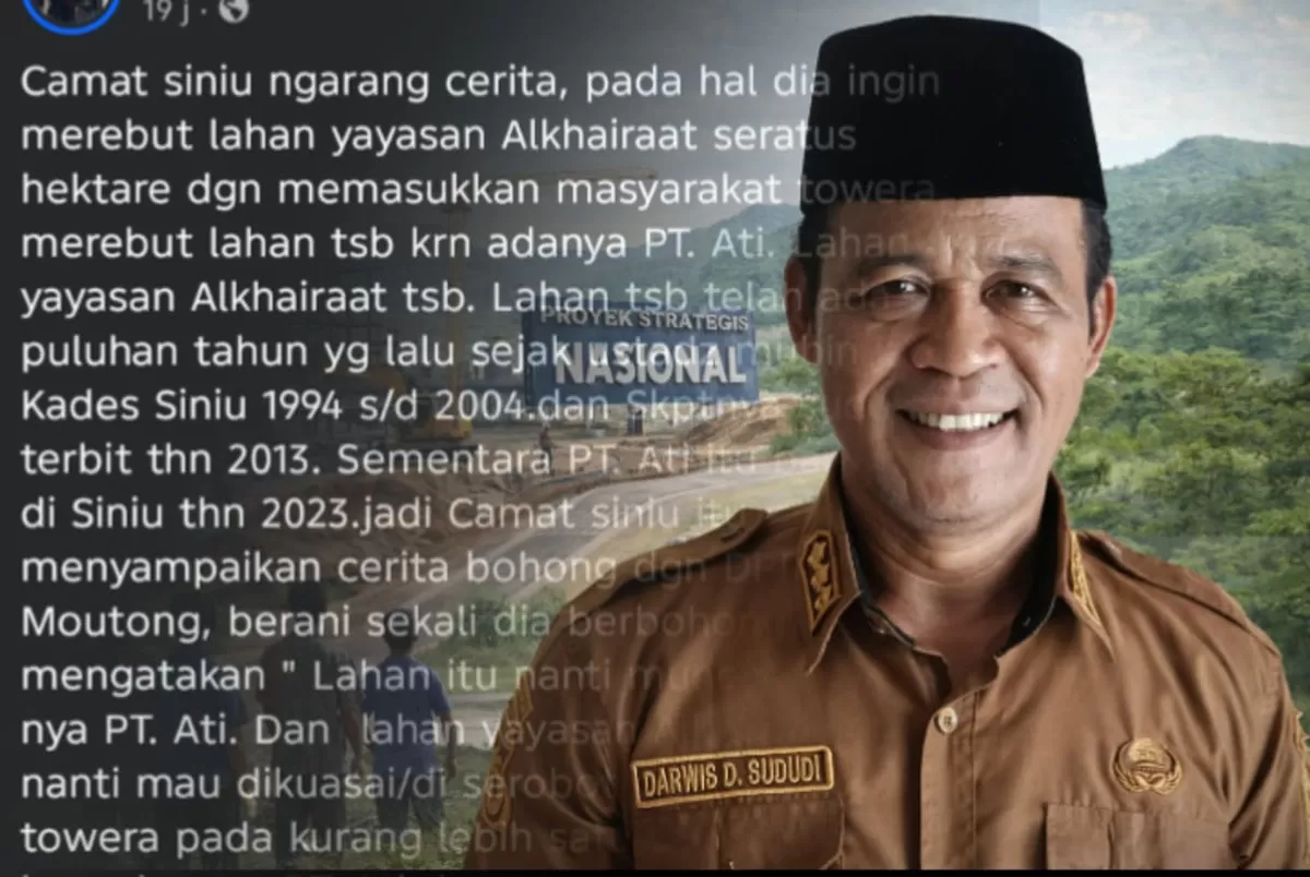 Tudingan warga atas pernyataan Camat Siniu soal lahan PT ATHI memicu ketegangan baru. Camat Darwis Sududi tepis tuduhan serobot lahan.