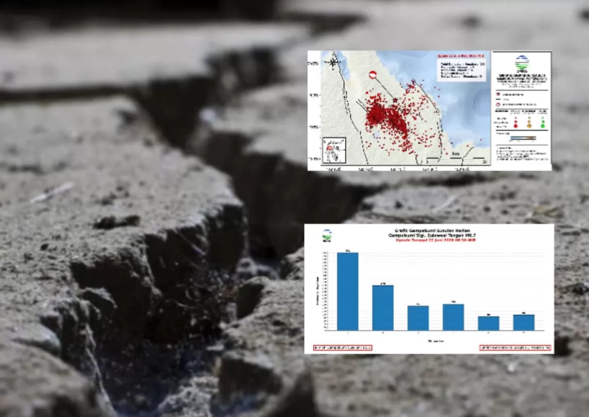 BMKG mencatat 1.256 gempa susulan di Sulawesi Tengah hingga 22 Juni 2026 akibat Sesar Sausu pascagempa M6,7. Simak data kerusakan dan korban terbaru.