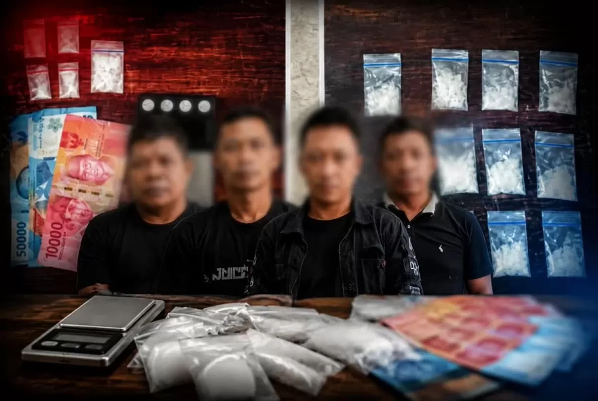 Ditresnarkoba Polda Sulteng bongkar jaringan sabu di tiga lokasi Parigi Moutong, empat pria diringkus, satu buron diburu di Palu.