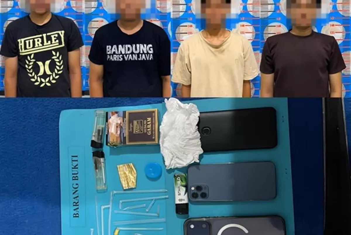 Polres Majene menangkap empat pemuda yang nekat bertransaksi sabu di sekitar SMKN 1 Majene. Polisi menyita paket barang bukti dan ponsel.