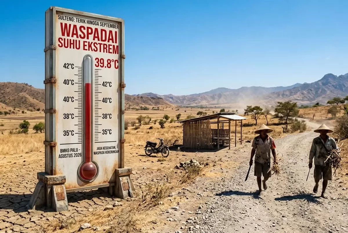 BMKG memprakirakan suhu panas Sulawesi Tengah menyentuh 36 derajat Celsius tanpa potensi hujan lebat hingga awal September 2026.