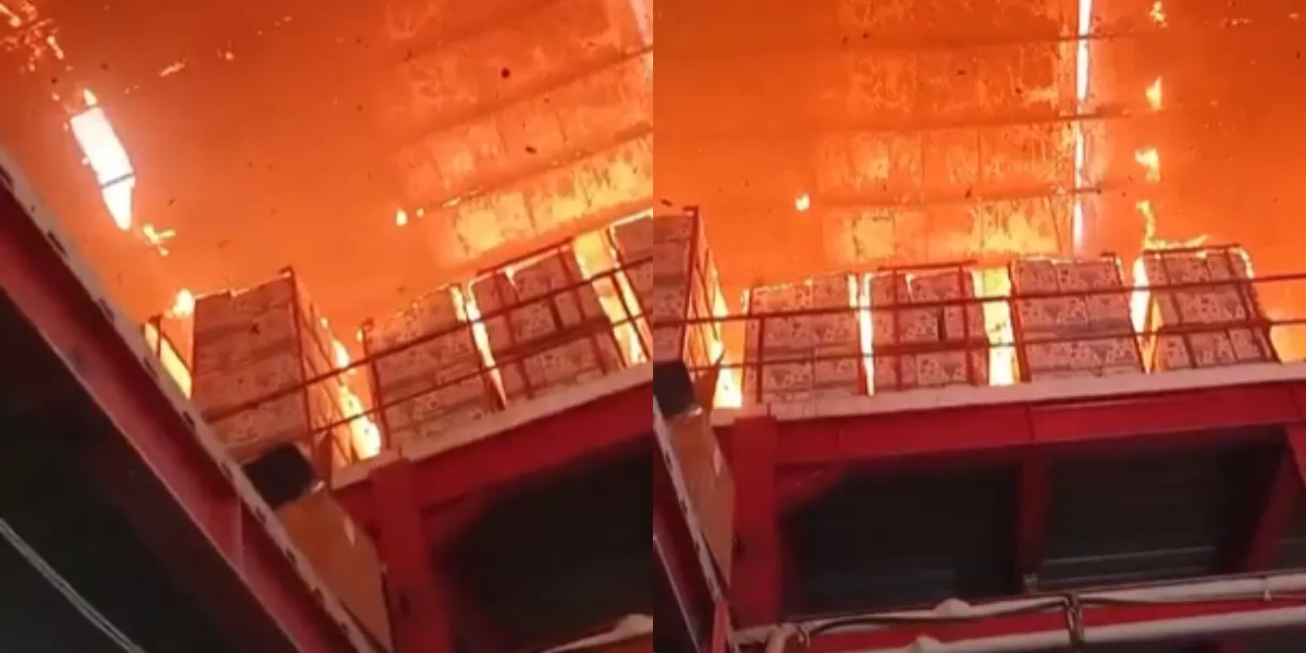 Menyoroti insiden kebakaran dalam pabrik plastik di wilayah Gunung Putri, Bogor, Jawa Barat.  (TikTok.com/@vivinurjunia.11)