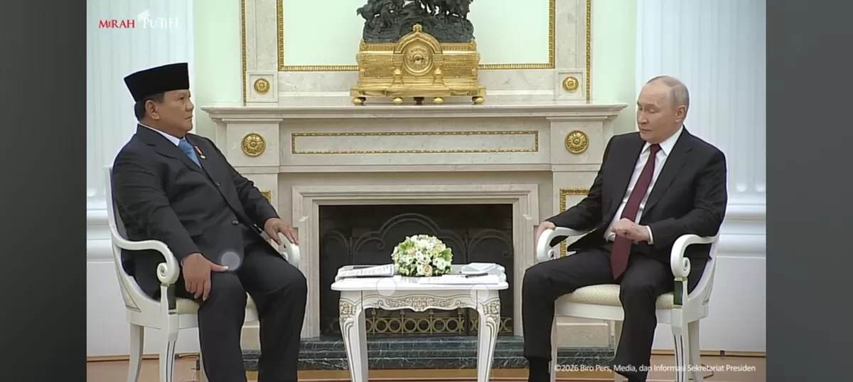 Presiden Rusia Vladimir Putin dan Presiden RI Prabowo Subianto saat pertemuan bilateral di Moskow membahas kerja sama strategis berbagai bidang.
