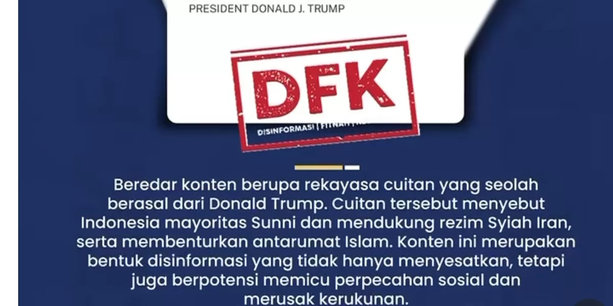 Konten ini merupakan disinformasi yang tidak hanya menyesatkan, tapi juga berpotensi memicu perpecahan sosial serta merusak kerukunan.