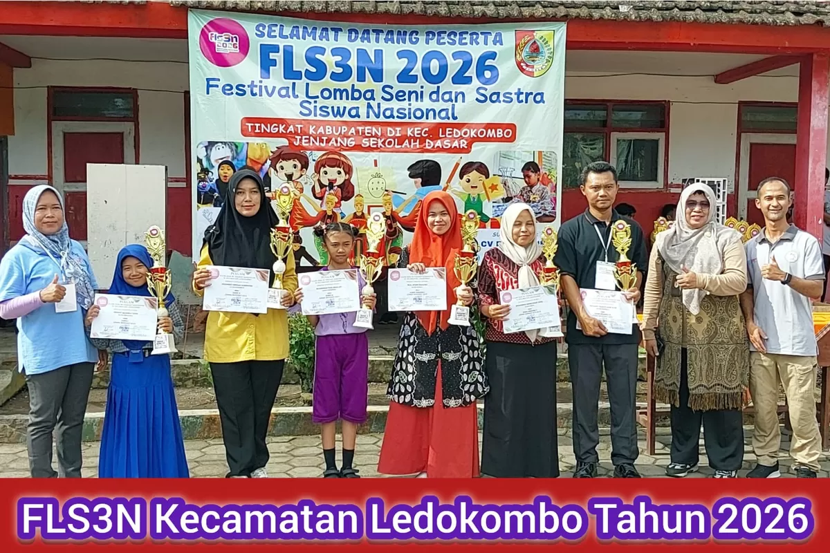 Festival lomba seni dan sastra siswa nasional (FLS3N) tingkat kecamatan Ledokombo kabupaten Jember diikuti oleh 33 lembaga SDN dan 2 lembaga SDS. Foto istimewa pandhalungan