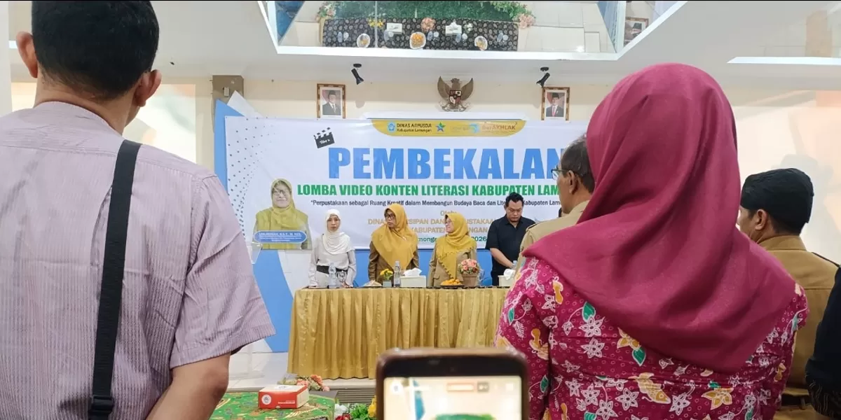 doc.Pembekalan Lomba Konten Literasi Kabupaten Lamongan, Aula Cendekia LT.II Perpustaan Daerah Kabupaten Lamongan. Foto istimewa pandhalungan
