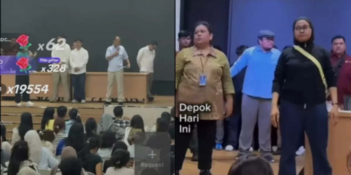 Menyoroti momen pengungkapan 16 mahasiswa FH UI yang menjadi terduga pelaku pelecehan di sidang internal kampus. (Instagram.com/@depokhariini)
