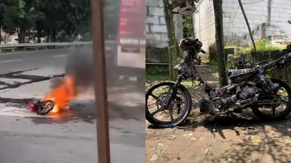 Kasus motor terbakar di SPBU Sriwijaya Semarang berakhir damai. (TikTok/relisviano.chiko)