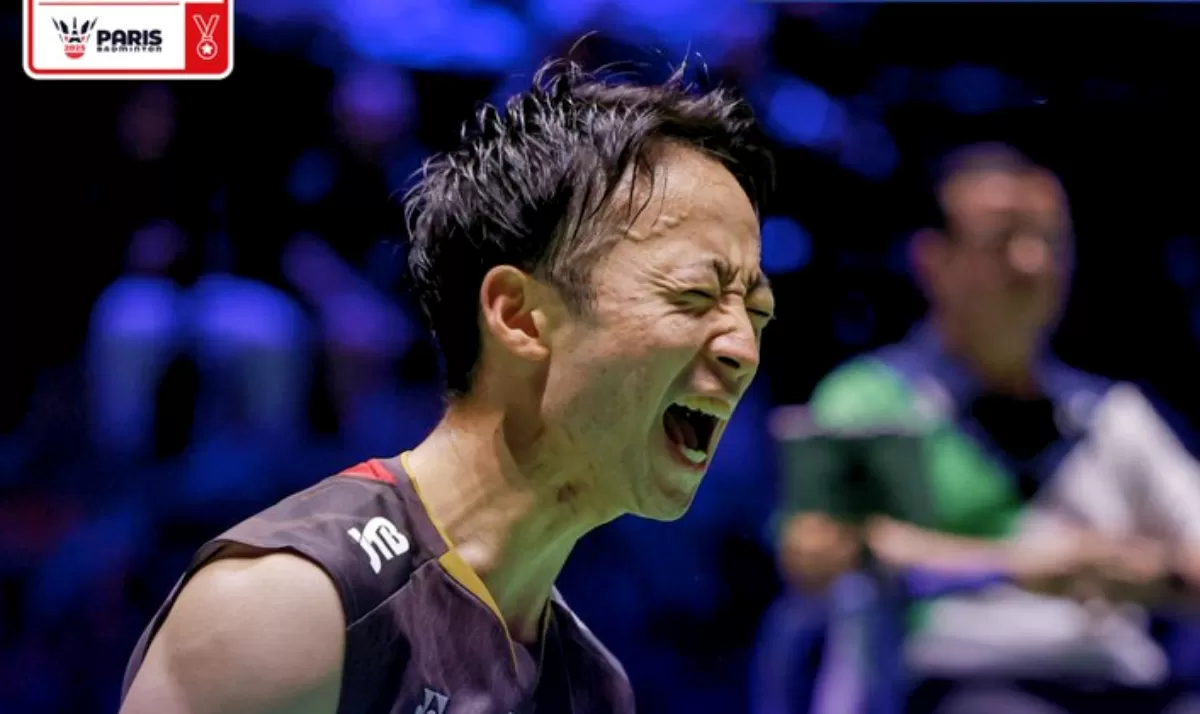 Penakluk Ginting dan Alwi Farhan, Yushi Tanaka, tumbang di tangan Kunlavut Vitidsarn. (X @BWFmedia)