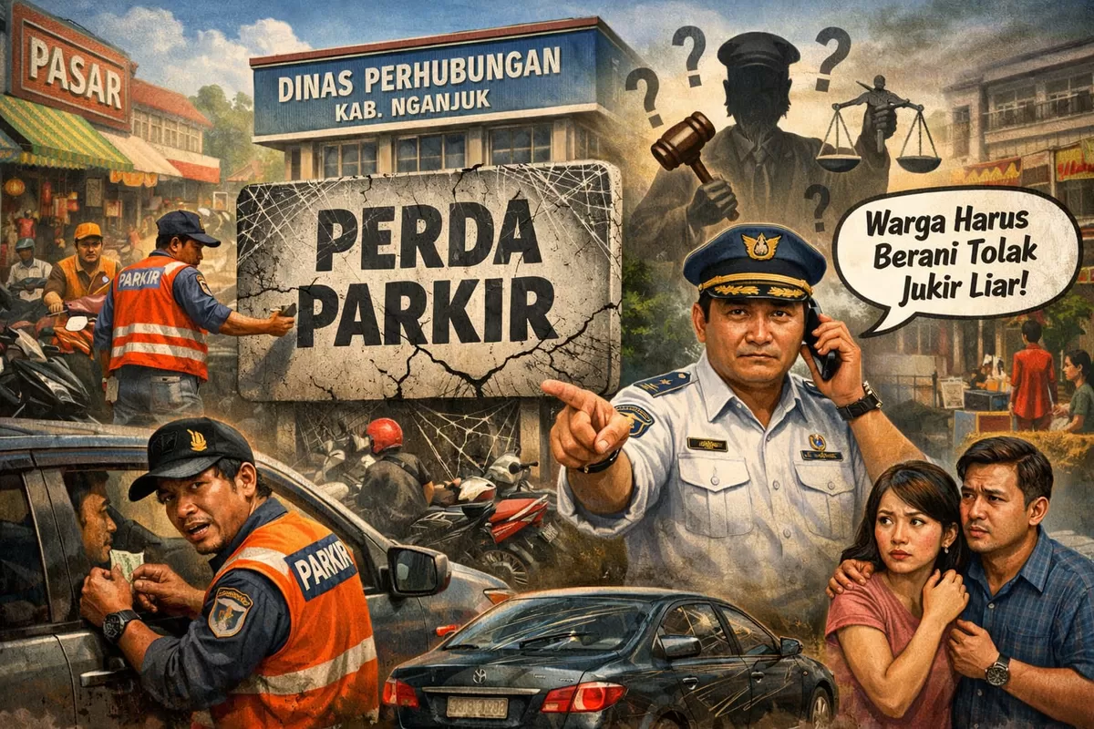 Ilustrasi Dishub Nganjuk Berlindung di Balik Kekosongan Perda  (Ai)