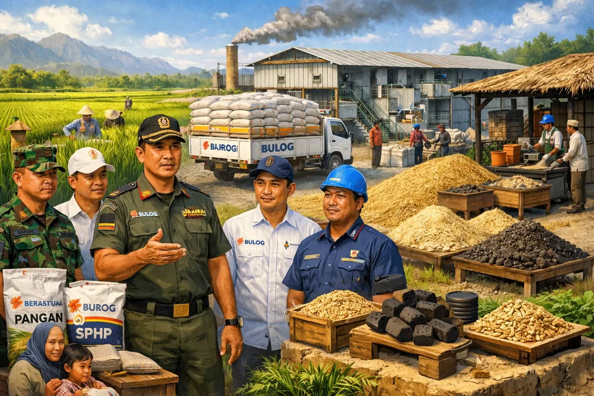 Ilustrasi Dirut BULOG Letjen TNI (Purn) Ahmad Rizal Ramdhani Tinjau Produksi Beras di Maros (Ai)