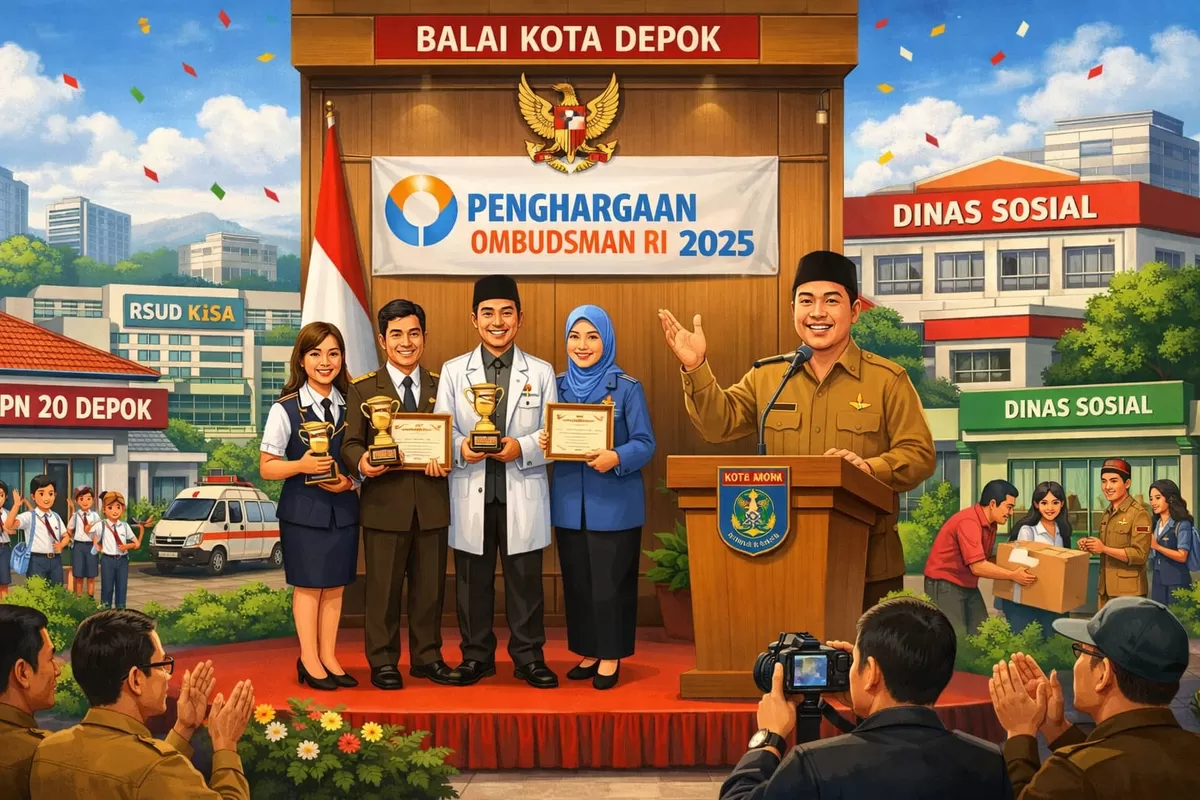 Ilustrasi Tiga Unit Kerja Pemerintah Kota Depok Sabet Penghargaan Ombudsman RI (Ai)