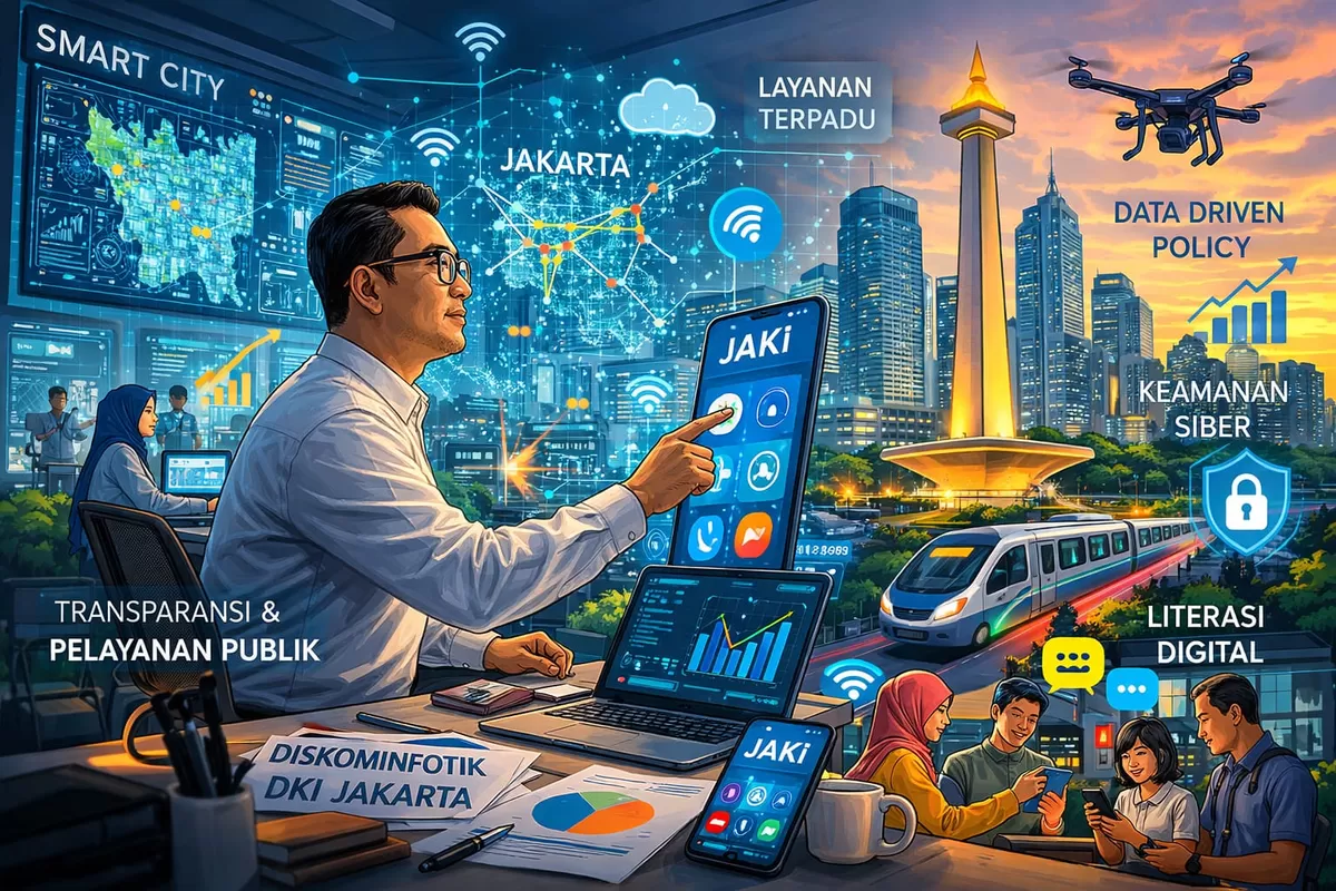 Ilustrasi Budi Awaluddin, Nakhoda Digitalisasi dan Keterbukaan Informasi DKI Jakarta (Ai)