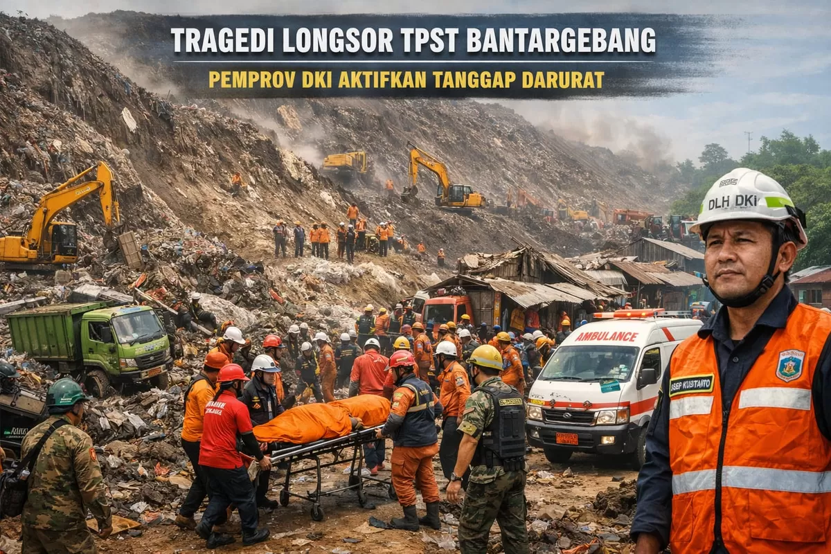 Ilustrasi Pemprov DKI Aktifkan Tanggap Darurat terh6Tragedi Longsor TPST Bantargebang (Ai)