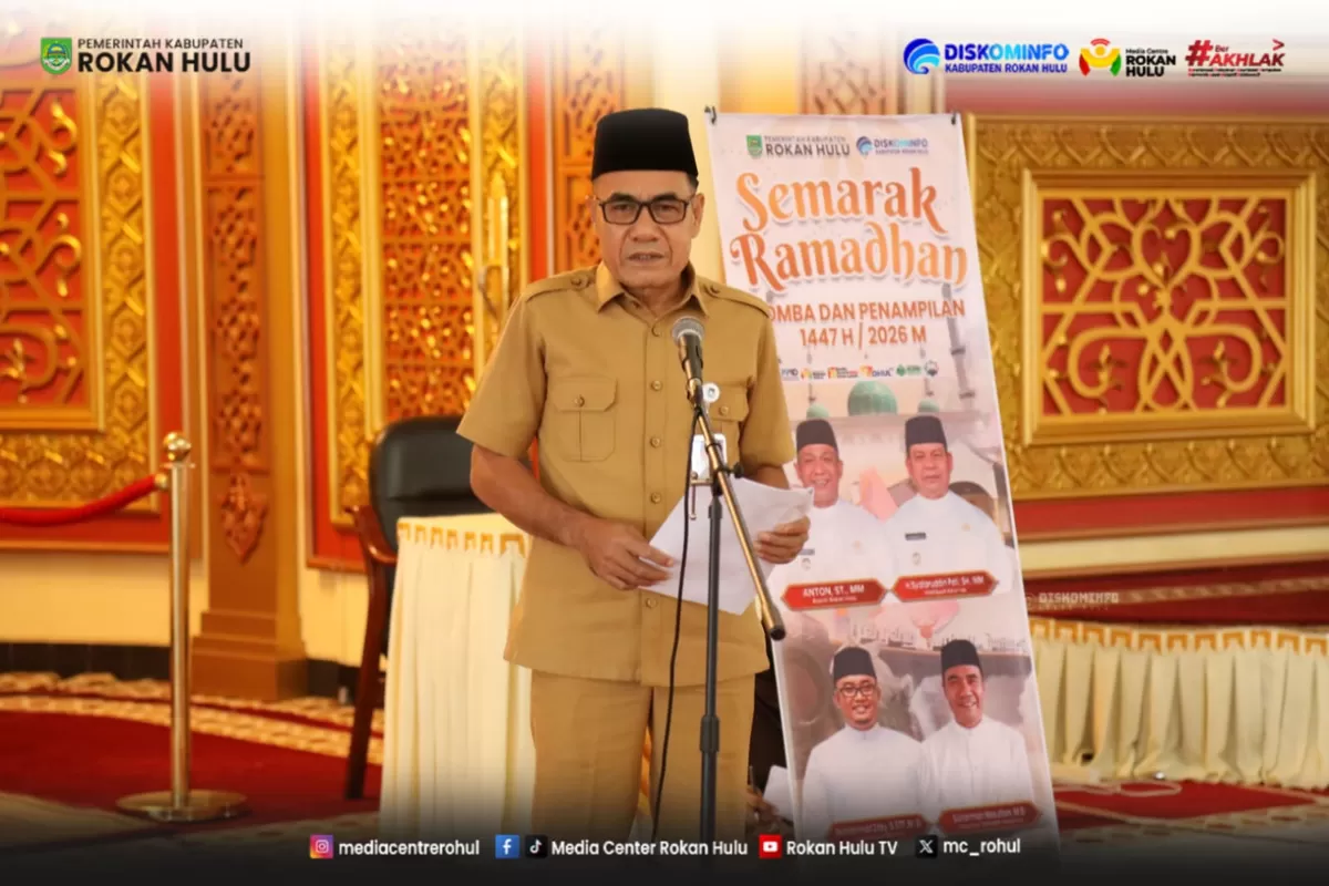Foto  Pemkab Rokan Hulu Gelorakan Syiar Islam, Melalui Lomba Semarak Ramadhan 1447 Hijriah, Kadiskominfo Sampaikan Sambutan.  (Diskominfo Rohul)