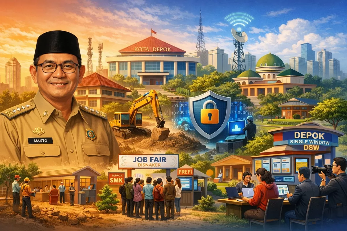 Ilustrasi Rekam Jejak dan Profil Manto Jorghi Kepala Diskominfo Kota Depok (Ai)