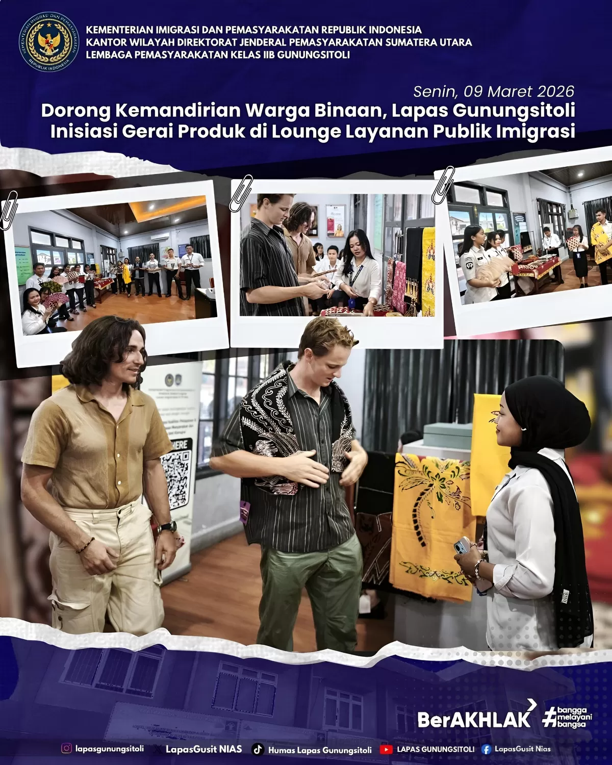 Kasubsi Registrasi & Bimkemas Lapas Gunungsitoli Saat Koordinasi Lanjutan dengan Kantor Imigrasi TPI Nias