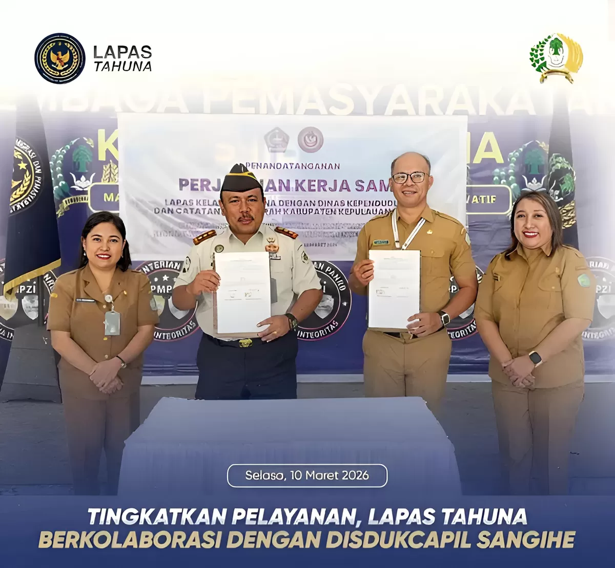 Kalapas Tahuna Bersama Disdukcapil Kabupaten Kepulauan Sangihe