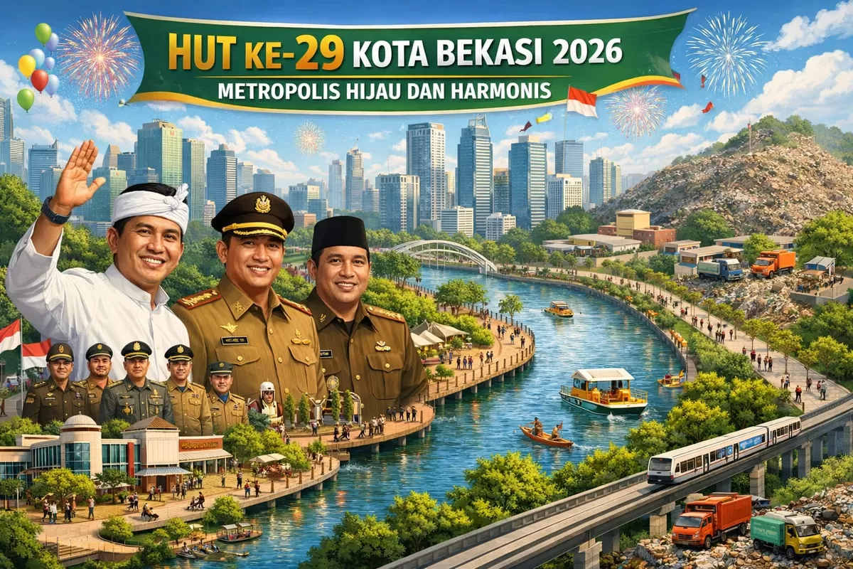 Ilustrasi Kota Bekasi Bertransformasi Menuju Metropolis Hijau dan Harmonis (Ai)