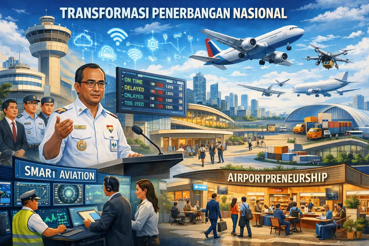 Ilustrasi Menhub Serukan Transformasi Radikal Sektor Penerbangan (Ai)
