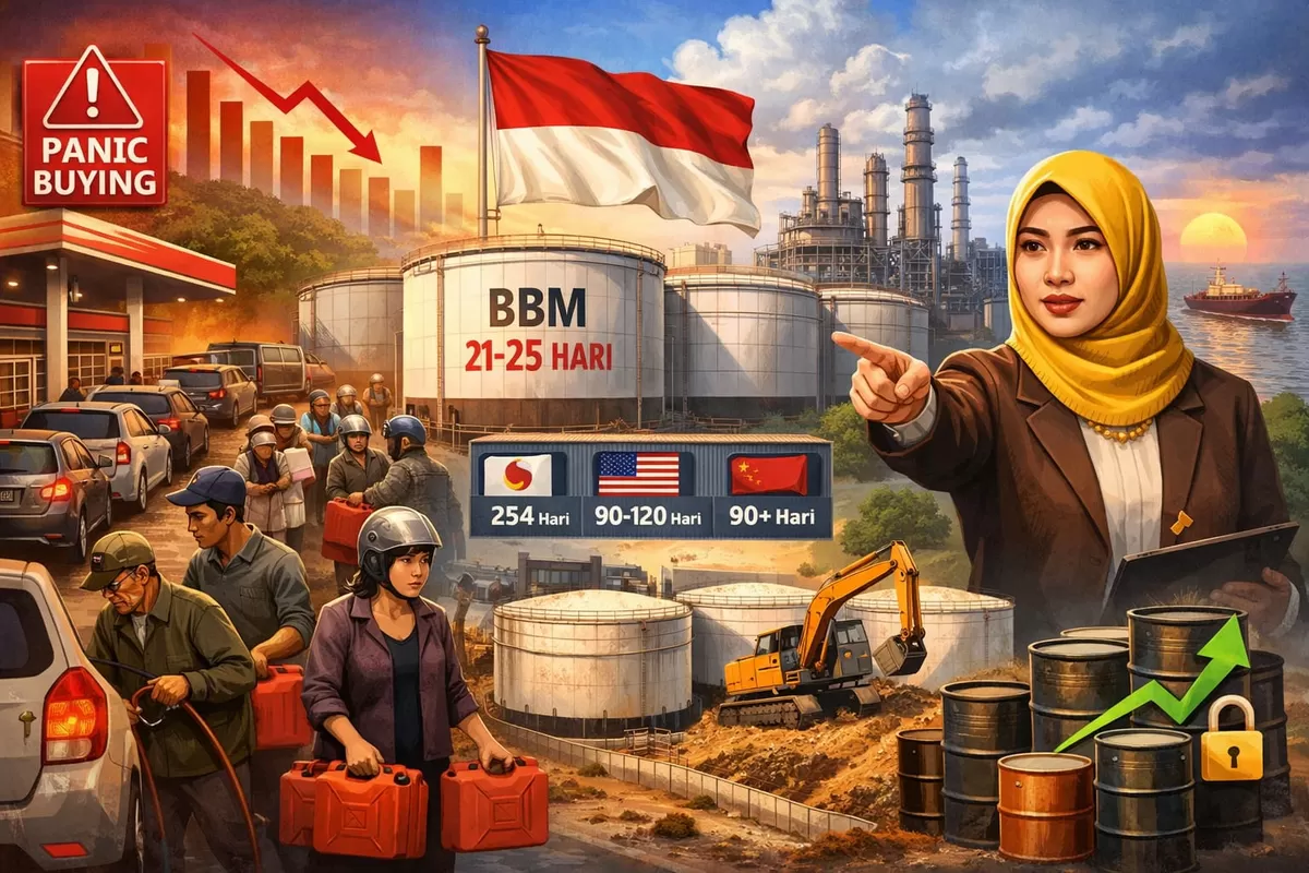 Ilustrasi DPR Desak Pemerintah Perjelas Cadangan BBM Nasional untuk Antisipasi Panic Buying (Ai)