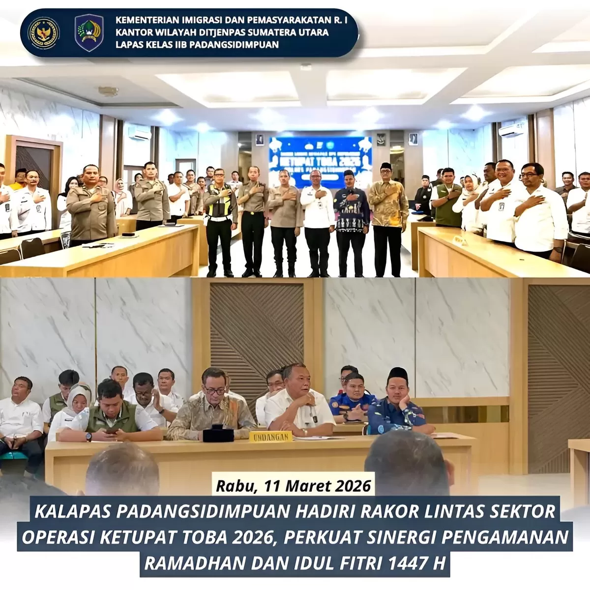 Kalapas Padangsidimpuan Saat Kegiatan Rakor Operasi Ketupat Toba