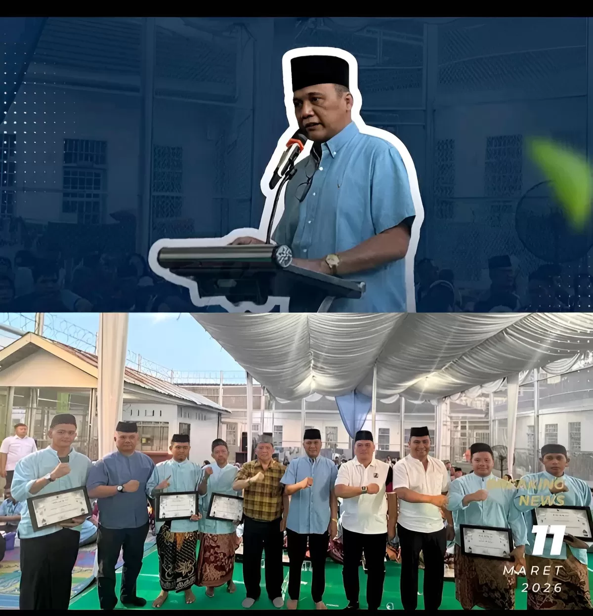 Kakanwil Ditjenpas Sumut Saat Kegiatan Buka Puasa Bersama di Rutan Tanjung Pura