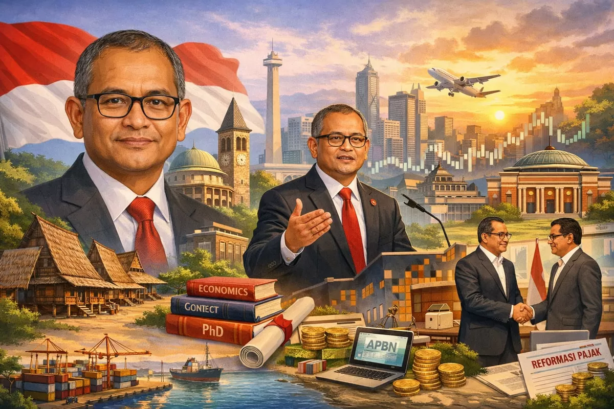 Ilustrasi Suahasil Nazara Sang Arsitek Kebijakan Fiskal dan Teknokrat Ekonomi Indonesia (Ai)
