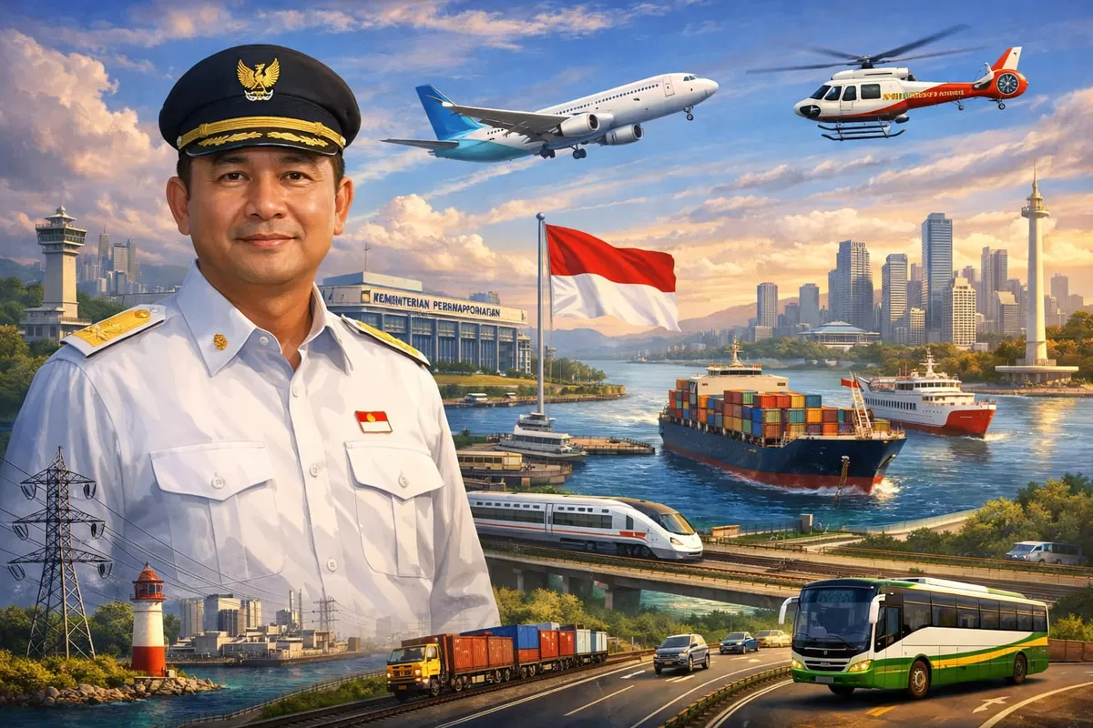 Ilustrasi Dudy Purwagandhi Sosok Profesional di Balik Konektivitas Kabinet Merah Putih (Ai)