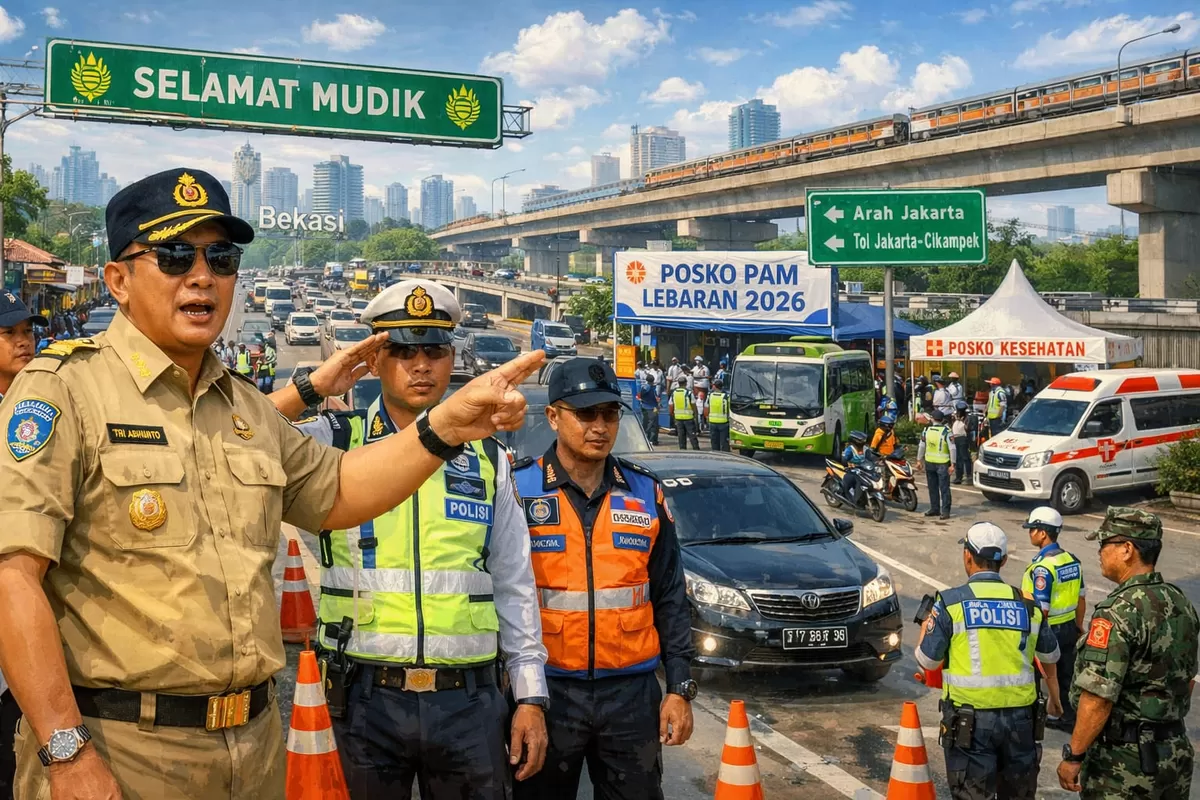 Ilustrasi Wali Kota Bekasi Tri Adhianto Inspeksi Jalur Angkutan Lebaran 2026 (Ai)