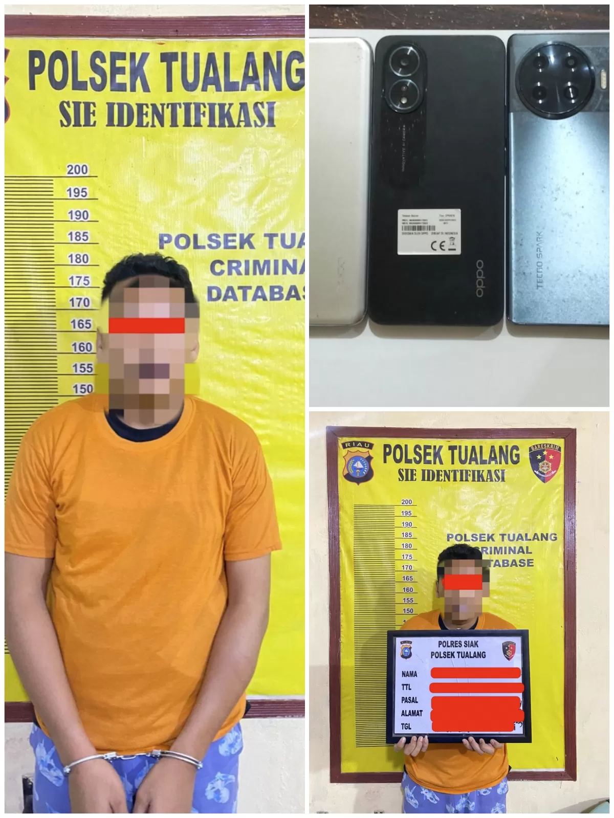 Pelaku Penyebaran Konten Asusila dan Pemerasan Lewat Sosial Media,Masuk Sel polsek Tualang 
