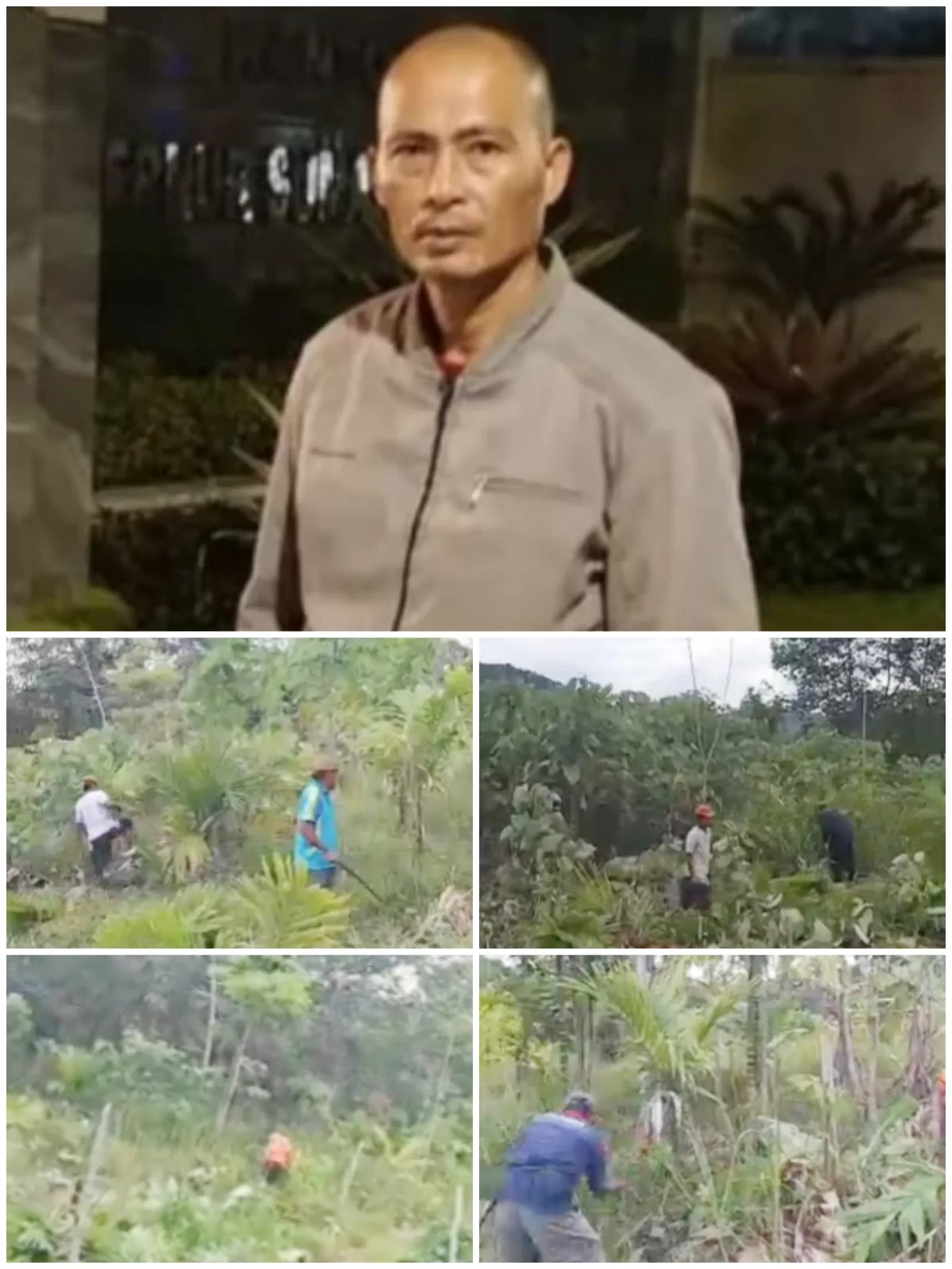 Foto dugaan pelaku pengerusakan, penyerobotan lahan serta lahan yang di rusak oleh beberapa orang dengan suruhan  oleh Faigiziduhu laia alias ama Yusman laia 