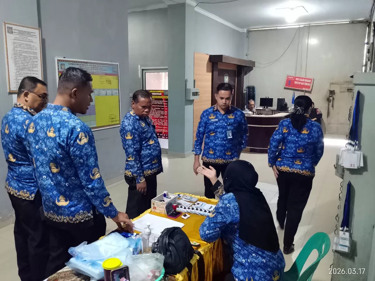Kalapas Gunungsitoli dan Jajaran di Lokasi Layanan Kunjungan