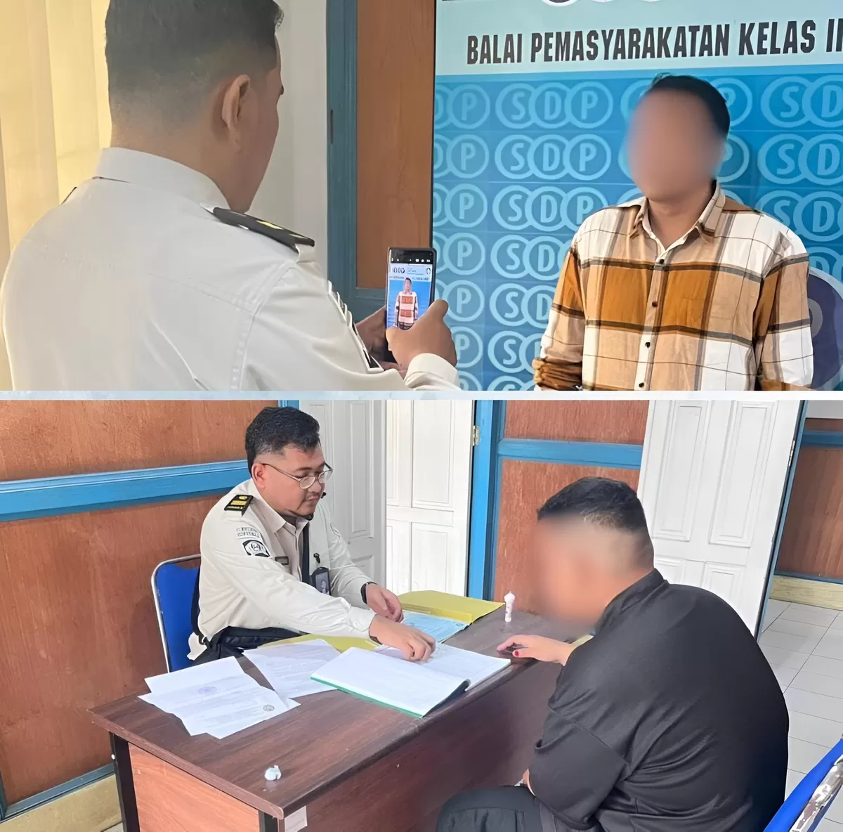 Petugas Bapas Muara Teweh Saat Terima Klien Pembebasan Bersyarat