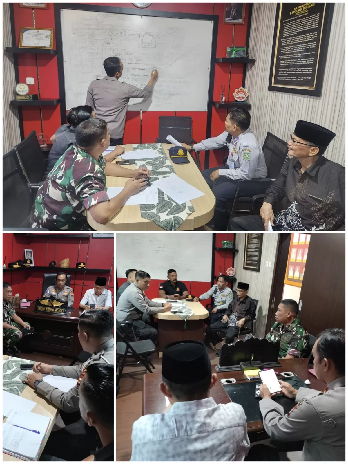 Jelang Malam Takbiran, Kapolsek Tualang Pimpin Rapat Koordinasi Pengamanan
