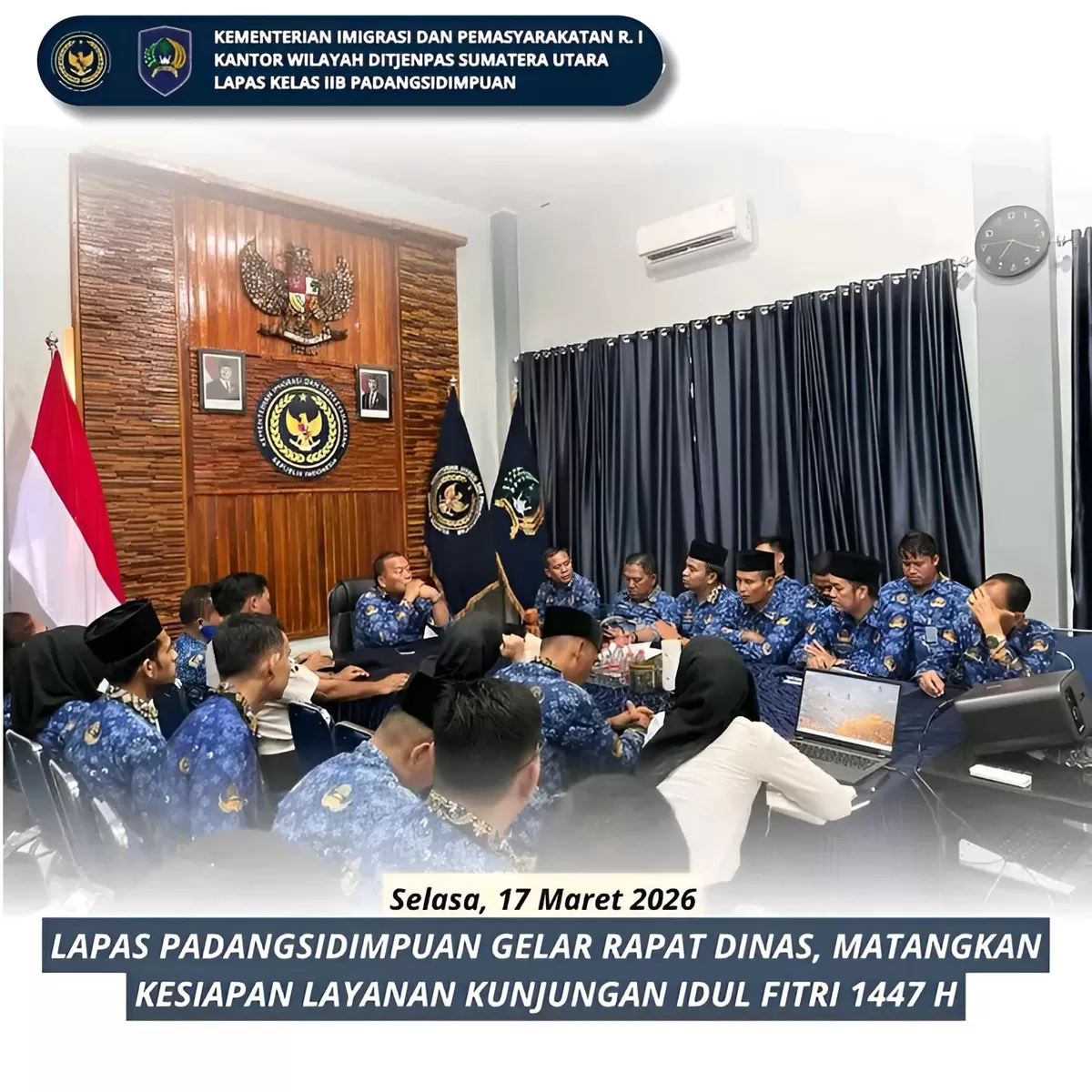 Kalapas Padangsidimpuan dan Jajaran Saat Rapat Dinas