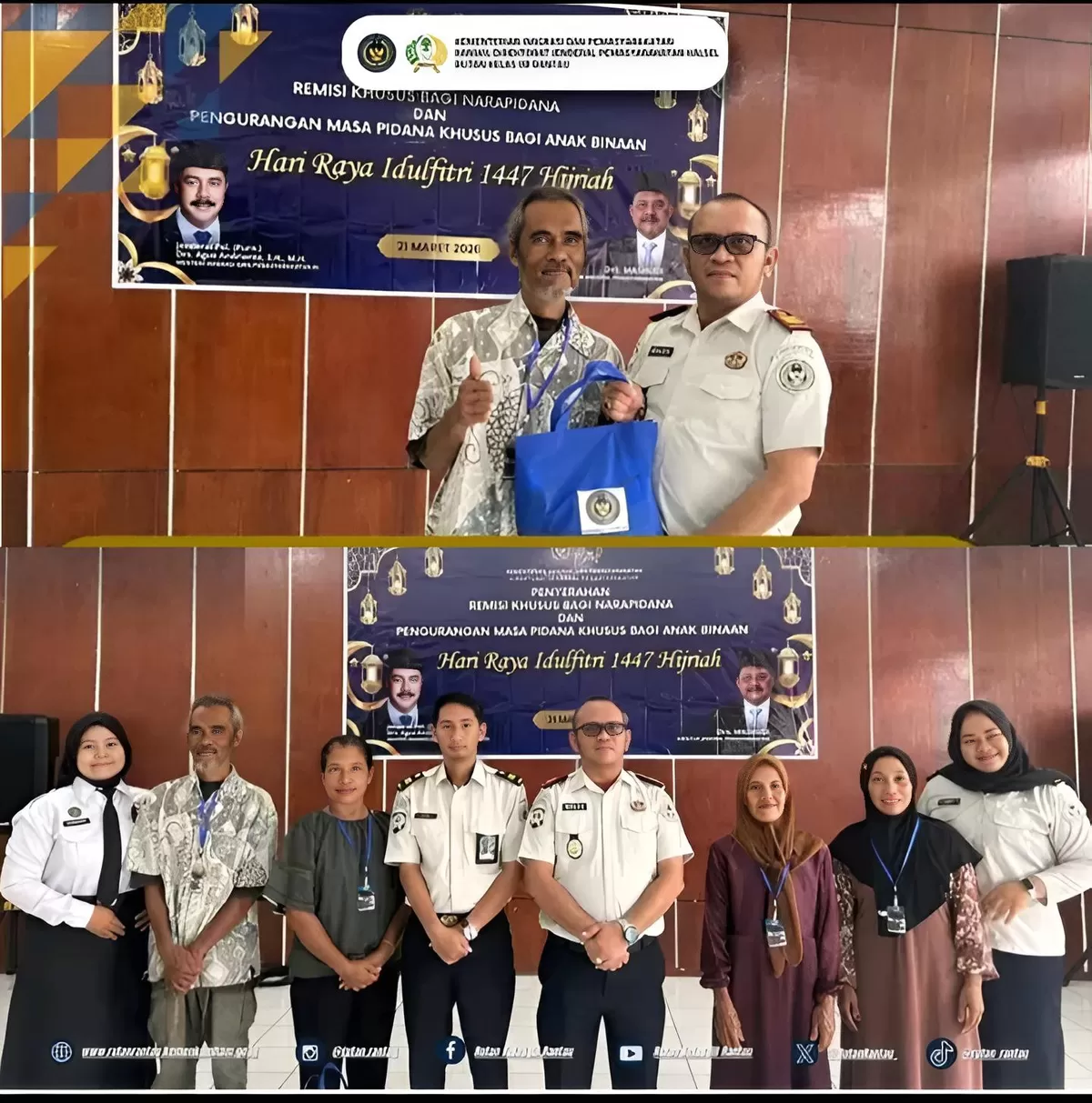 Karutan Rantau dan Jajaran Saat Bagikan Bantuan Sosial kepada Keluarga Warga Binaan