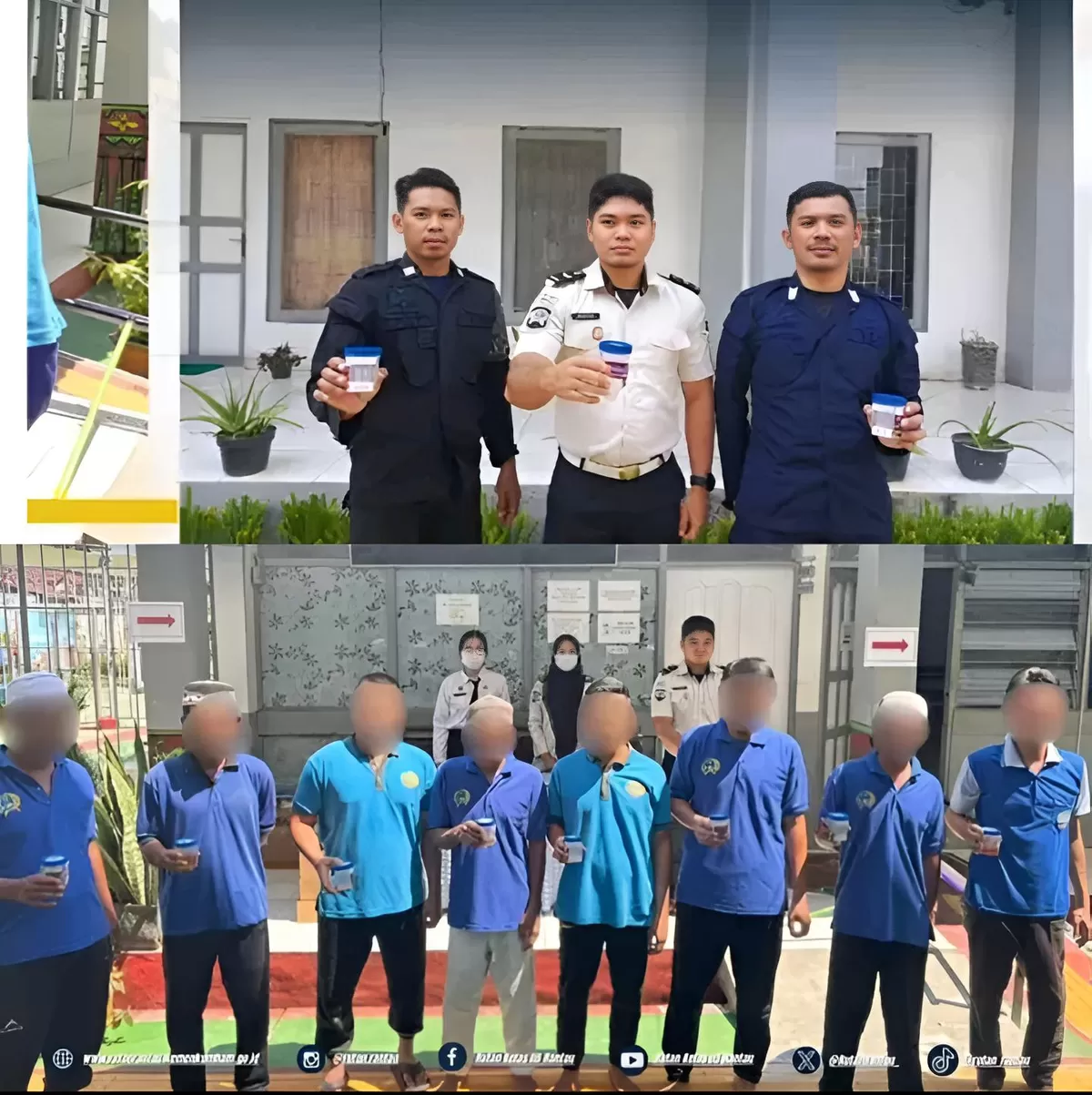 Petugas dan Warga Binaan Rutan Rantau Saat Kegiatan Tes Urine