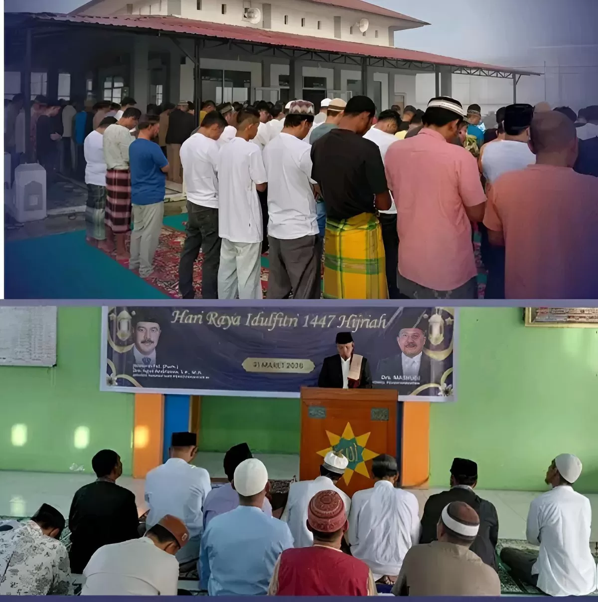 Petugas Rutan Humbang Hasundutan dan Warga Binaan Saat Kegiatan Sholat Idul Fitri