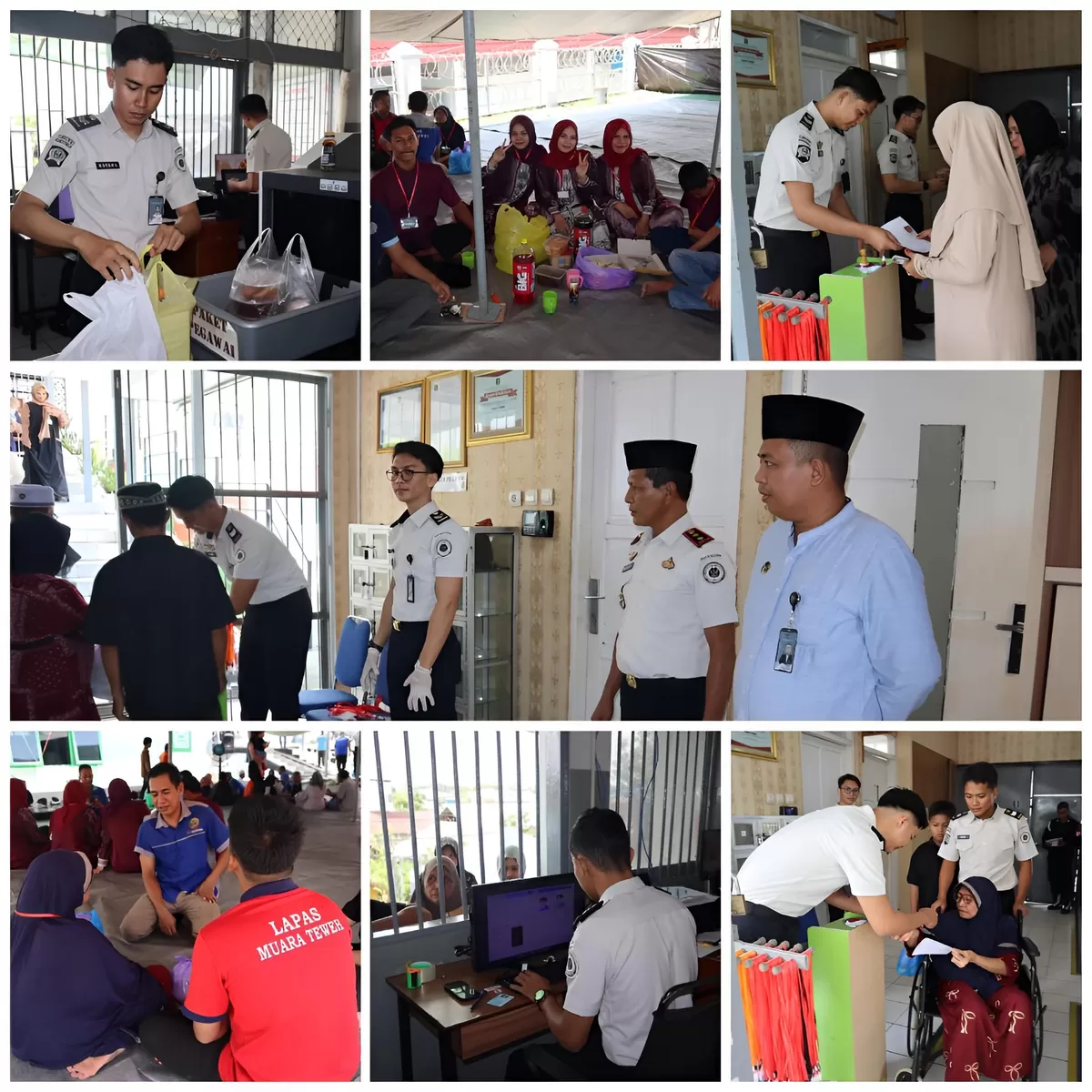 Kalapas Muara Teweh dan Jajaran Saat Meninjau Kegiatan Layanan Kunjungan Hari Raya Idul Fitri