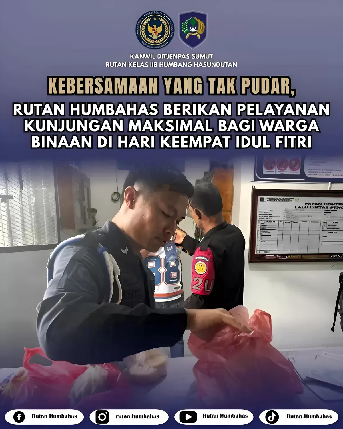 Petugas Rutan Humbang Hasundutan Saat Kegiatan Layanan Kunjungan