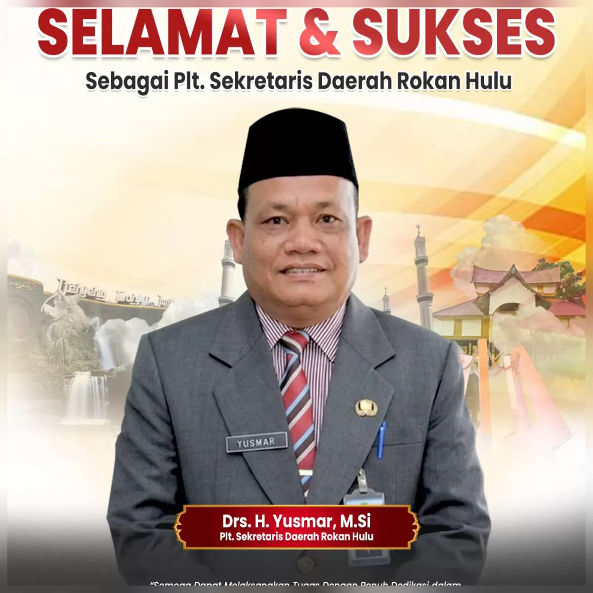 Foto Plt Sekda Kabupaten Rokan Hulu Drs H Yusmar, M Si  (Diskominfo Rohul )