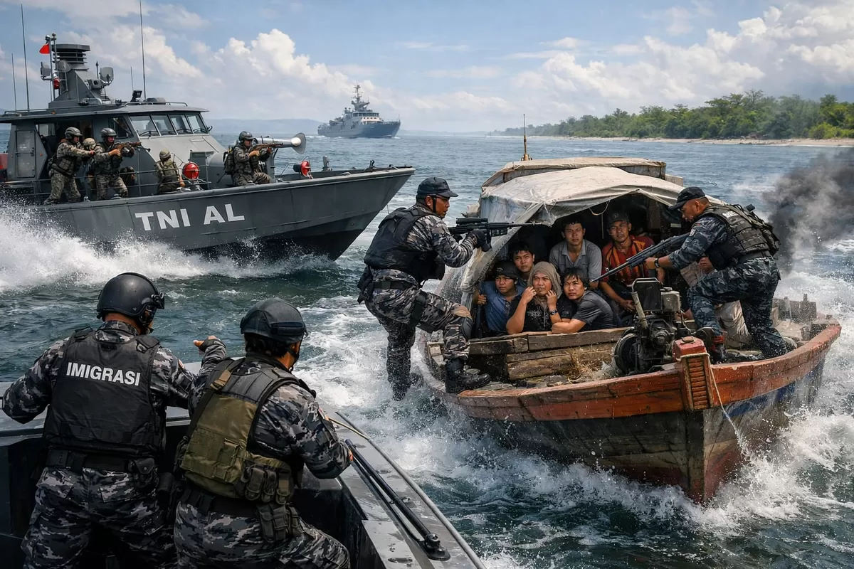 Ilustrasi TNI AL dan Imigrasi Gagalkan Penyelundupan PMI Ilegal di Perairan Asahan (Ai)