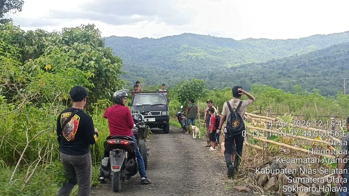 Unit Tipidter Polres Nias Selatan turun langsung melakukan Olah TKP Kedua Kasus Pengerusakan Lahan di Desa Aramo